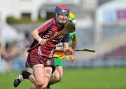 2 July 2011; Sandra Tannian, Galway, in action against Lorraine Keena, Offaly. All-Ireland Senior Camogie Championship, Round 4, in association with RTE Sport, Galway v Offaly, Pearse Stadium, Galway. Picture credit: Barry Cregg / SPORTSFILE