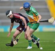 2 July 2011; Karen Nugent, Offaly, in action against Tara Rutledge, Galway. All-Ireland Senior Camogie Championship, Round 4, in association with RTE Sport, Galway v Offaly, Pearse Stadium, Galway. Picture credit: Barry Cregg / SPORTSFILE