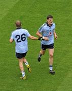 10 July 2011; Dublin's Diarmuid Connolly leaves the pitch as he is replaced by substitute Tomas Quinn. Leinster GAA Football Senior Championship Final, Dublin v Wexford, Croke Park, Dublin. Picture credit: Brendan Moran / SPORTSFILE