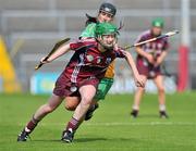 2 July 2011; Ann Marie Starr, Galway, in action against Marion Crean, Offaly. All-Ireland Senior Camogie Championship, Round 4, in association with RTE Sport, Galway v Offaly, Pearse Stadium, Galway. Picture credit: Barry Cregg / SPORTSFILE
