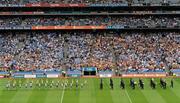 10 July 2011; The Dublin and Wexford teams parade behind the band of An Garda Síochana in front of the Cusack Stand before the game. Leinster GAA Football Senior Championship Final, Dublin v Wexford, Croke Park, Dublin. Picture credit: Brendan Moran / SPORTSFILE