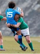 12 February 2017; Leah Lyons of Ireland tackles Maniela Furlan of Italy during the RBS Women's Six Nations Rugby Championship game between Italy and Ireland at Stadio Tommaso Fattori in L'Aquila, Italy. Photo by Roberto Bregani/Sportsfile
