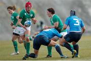 12 February 2017; Lindsay Peat of Ireland offloads the ball to Elaine Anthony during the RBS Women's Six Nations Rugby Championship game between Italy and Ireland at Stadio Tommaso Fattori in L'Aquila, Italy. Photo by Roberto Bregani/Sportsfile