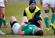 12 February 2017; Ailis Egan needs medical attention during the RBS Women's Six Nations Rugby Championship game between Italy and Ireland at Stadio Tommaso Fattori in L'Aquila, Italy. Photo by Roberto Bregani/Sportsfile