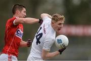 12 February 2017; Daniel Flynn of Kildare in action against Conor Dorman of Cork during the Allianz Football League Division 2 Round 2 game between Kildare and Cork at St Conleth's Park in Newbridge, Co. Kildare. Photo by Piaras Ó Mídheach/Sportsfile