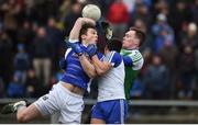 12 February 2017; Rory Beggan of Monaghan in action against Niall Clerkin of Cavan during the Allianz Football League Division 1 Round 2 game between Monaghan and Cavan at St. Mary's Park in Castleblayney, Co. Monaghan. Photo by Philip Fitzpatrick/Sportsfile