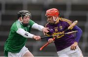 12 February 2017; Paul Morris of Wexford in action against Stephen Cahill of Limerick during the Allianz Hurling League Division 1B Round 1 game between Wexford and Limerick at Innovate Wexford Park in Wexford. Photo by Daire Brennan/Sportsfile