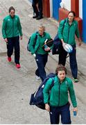 12 February 2017; Ireland Women's squad arrive at Stadio Tommaso Fattori before the RBS Women's Six Nations Rugby Championship game between Italy and Ireland at Stadio Tommaso Fattori in L'Aquila, Italy. Photo by Roberto Bregani/Sportsfile