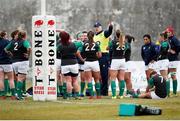 12 February 2017; Ireland Women’s players during the warmup of the RBS Women's Six Nations Rugby Championship game between Italy and Ireland at Stadio Tommaso Fattori in L'Aquila, Italy. Photo by Roberto Bregani/Sportsfile