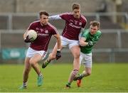 12 February 2017; Gareth Bradshaw and Gary O'Donnell of Galway in action against Aidan Breen of Fermanagh during the Allianz Football League Division 2 Round 2 game between Fermanagh and Galway at Brewster Park in Enniskillen, Co. Fermanagh. Photo by Oliver McVeigh/Sportsfile