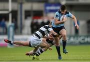 12 February 2017; Harry Byrne of St. Michael's College is tackled by Cillian Molloy and Jordan Wilkes of Belvedere College during the Bank of Ireland Leinster Schools Senior Cup second round game between Belvedere College and St. Michael's College at Donnybrook Stadium in Donnybrook, Dublin. Photo by Eóin Noonan/Sportsfile