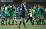 12 February 2017; Connacht players celebrate their victory after the Guinness PRO12 Round 14 match between Cardiff Blues and Connacht at BT Sport Arms Park in Cardiff, Wales. Photo by Gareth Everett/Sportsfile