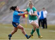12 February 2017; Alison Miller of Ireland is tackled by Lucia Cammarano of Italy during the RBS Women's Six Nations Rugby Championship game between Italy and Ireland at Stadio Tommaso Fattori in L'Aquila, Italy. Photo by Roberto Bregani/Sportsfile