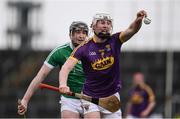 12 February 2017; Aaron Murdock of Wexford in action against Declan Hannon of Limerick during the Allianz Hurling League Division 1B Round 1 game between Wexford and Limerick at Innovate Wexford Park in Wexford. Photo by Daire Brennan/Sportsfile