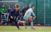 12 February 2017; Gillian Pinder of UCD in action against Eanna Horan of Pembroke during the Women's Irish Senior Cup semi-final game between UCD and Pembroke at the National Hockey Stadium in UCD, Belfield. Photo by Sam Barnes/Sportsfile