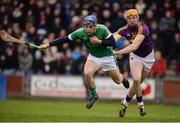 12 February 2017; Mike Casey of Limerick in action against Podge Doran of Wexford during the Allianz Hurling League Division 1B Round 1 game between Wexford and Limerick at Innovate Wexford Park in Wexford. Photo by Daire Brennan/Sportsfile