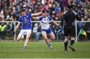 12 February 2017; Ciaran Brady of Cavan in action against Shane Carey of Monaghan during the Allianz Football League Division 1 Round 2 game between Monaghan and Cavan at St. Mary's Park in Castleblayney, Co. Monaghan. Photo by Philip Fitzpatrick/Sportsfile