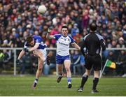 12 February 2017; Ciaran Brady of Cavan in action against Shane Carey of Monaghan during the Allianz Football League Division 1 Round 2 game between Monaghan and Cavan at St. Mary's Park in Castleblayney, Co. Monaghan. Photo by Philip Fitzpatrick/Sportsfile