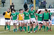 12 February 2017; Ireland Women's squad at the end of the RBS Women's Six Nations Rugby Championship game between Italy and Ireland at Stadio Tommaso Fattori in L'Aquila, Italy. Photo by Roberto Bregani/Sportsfile