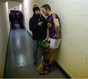 12 February 2017; Wexford joint captain Matthew O'Hanlon does an interview after the Allianz Hurling League Division 1B Round 1 game between Wexford and Limerick at Innovate Wexford Park in Wexford. Photo by Daire Brennan/Sportsfile