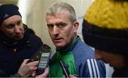12 February 2017; Limerick manager John Kiely talks to the media after the Allianz Hurling League Division 1B Round 1 game between Wexford and Limerick at Innovate Wexford Park in Wexford. Photo by Daire Brennan/Sportsfile