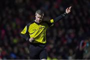 11 February 2017; Referee Padraig Hughes calls a foul for 'jersey pulling' during the Allianz Football League Division 1 Round 2 match between Kerry and Mayo at Austin Stack Park in Tralee, Co. Kerry.  Photo by Brendan Moran/Sportsfile