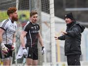 12 February 2017; Sligo manager Niall Carew, right, comes onto the field of play to talk to his players during the Allianz Football League Division 3 Round 2 game between Tipperary and Sligo at Semple Stadium in Thurles, Co. Tipperary. Photo by Seb Daly/Sportsfile