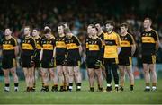 11 February 2017; Dr. Crokes players stand for the National Anthem ahead of during the AIB GAA Football All-Ireland Senior Club Championship semi-final match between Corofin and Dr. Crokes at Gaelic Grounds in Limerick. Photo by Eóin Noonan/Sportsfile