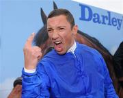 17 July 2011; Frankie Dettori celebrates after winning the Darley Irish Oaks aboard Blue Bunting. The Curragh Racecourse, The Curragh, Co. Kildare. Picture credit: Matt Browne / SPORTSFILE