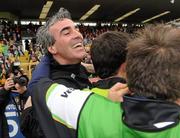 17 July 2011; Donegal manager Jim McGuinness celebrates at the final whistle. Ulster GAA Football Senior Championship Final, Derry v Donegal, St Tiernach's Park, Clones, Co. Monaghan. Picture credit: Oliver McVeigh / SPORTSFILE