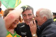 17 July 2011; Donegal manager Jim McGuinness celebrates at the final whistle. Ulster GAA Football Senior Championship Final, Derry v Donegal, St Tiernach's Park, Clones, Co. Monaghan. Picture credit: Oliver McVeigh / SPORTSFILE