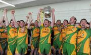 17 July 2011; Donegal captain Michael Murphy, centre, and the players celebrate with the Anglo Celt cup. Ulster GAA Football Senior Championship Final, Derry v Donegal, St Tiernach's Park, Clones, Co. Monaghan. Picture credit: Oliver McVeigh / SPORTSFILE