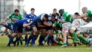 12 February 2017; Bryan Byrne with the support of his Leinster team-mate Adam Byrne pushes for the line during the Guinness PRO12 Round 14 match between Benetton Treviso and Leinster at Stadio Monigo in Treviso, Italy. Photo by Stephen McCarthy/Sportsfile