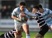 13 February 2017; Giuseppe Coyne of Blackrock College in action against Adam La Grue and Luke Murnaghan of Terenure College during the Blackrock College and Terenure College Bank of Ireland Leinster Schools Senior Cup second round match at Donnybrook Stadium, Donnybrook, in Dublin. Photo by David Maher/Sportsfile