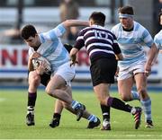 13 February 2017; Ross Deegan of Blackrock College is tackled by Harry O'Neill and Mark Favbian of Terenure College during the Blackrock College and Terenure College Bank of Ireland Leinster Schools Senior Cup second round match at Donnybrook Stadium, Donnybrook, in Dublin. Photo by David Maher/Sportsfile