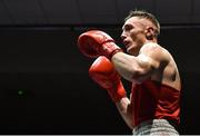 11 February 2017; Anthony Browne of St Michael's Dublin during his 81kg bout against Sean Allen of Arlow during the 2016 IABA Elite Boxing Championships at the National Stadium in Dublin. Photo by Cody Glenn/Sportsfile