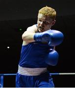 11 February 2017; Brett McGinty of Oakleaf during his 69kg bout against Peter Carr of Crumlin during the 2016 IABA Elite Boxing Championships at the National Stadium in Dublin.  Photo by Cody Glenn/Sportsfile