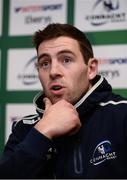 14 February 2017; Craig Ronaldson of Connacht Rugby speaking during a press conference at the Sportsground in Galway. Photo by Diarmuid Greene/Sportsfile