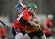 14 February 2017; Alan Cadogan of University College Cork in action against Eoghan O'Donnell of DCU Dóchas Éireann during the Independent.ie HE GAA Fitzgibbon Cup Quarter-Final match between University College Cork and DCU Dóchas Éireann at Mardyke in Cork. Photo by Eóin Noonan/Sportsfile