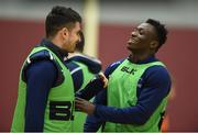 14 February 2017; Tiernan O'Halloran, left, and Niyi Adeolokun of Connacht during squad training at the Kingfisher Gym in Galway. Photo by Diarmuid Greene/Sportsfile