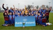 14 February 2017; Coláiste na Trócaire Rathkeale players celebrate after their victory in the Bank of Ireland FAI Schools Senior Girls National Cup Final match between Sacred Heart School Westport and Coláiste na Trócaire Rathkeale at Home Farm FC in Whitehall, Dublin. Photo by Cody Glenn/Sportsfile