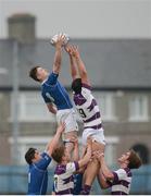 14 February 2017; Ronan Watters of St Mary's College contests a line-out against Calum Doyle of Clongowes Wood College during the Bank of Ireland Leinster Schools Senior Cup second round match between Clongowes Wood College and St Mary's College at Donnybrook Stadium in Donnybrook, Dublin. Photo by Daire Brennan/Sportsfile