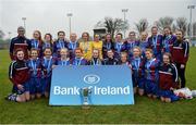 14 February 2017; Coláiste na Trócaire Rathkeale players following their victory in the Bank of Ireland FAI Schools Senior Girls National Cup Final match between Sacred Heart School Westport and Coláiste na Trócaire Rathkeale at Home Farm FC in Whitehall, Dublin. Photo by Cody Glenn/Sportsfile