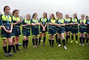 14 February 2017; Sacred Heart School Westport players following their side's defeat in the Bank of Ireland FAI Schools Senior Girls National Cup Final match between Sacred Heart School Westport and Coláiste na Trócaire Rathkeale at Home Farm FC in Whitehall, Dublin. Photo by Cody Glenn/Sportsfile