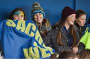14 February 2017; Sacred Heart School Westport supporters during the Bank of Ireland FAI Schools Senior Girls National Cup Final match between Sacred Heart School Westport and Coláiste na Trócaire Rathkeale at Home Farm FC in Whitehall, Dublin. Photo by Cody Glenn/Sportsfile