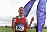 15 February 2017; Sarah Healy of Holy Child, Kilkenny, after winning the Intermediate Girls 3500m final during the Irish Life Health Leinster Schools Cross Country at Santry Demesne in Santry, Co Dublin. Photo by David Maher/Sportsfile