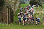 15 February 2017; A general view of the Junior Boys 3000m race during the Irish Life Health Leinster Schools Cross Country at Santry Demesne in Santry, Co. Dublin. Photo by David Maher/Sportsfile