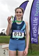15 February 2017; Sophie Murphy of Mt. Anville, Dublin, after winning the Senor Girls 2500m final during the Irish Life Health Leinster Schools Cross Country at Santry Demesne in Santry, Co Dublin. Photo by David Maher/Sportsfile