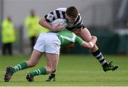 15 February 2017; Ryan Lomas of Cistercian College Roscrea is tackled by Conor Gleeson of Gonzaga College during the Bank of Ireland Leinster Schools Senior Cup second round match between Cistercian College Roscrea and Gonzaga College at Donnybrook Stadium in Donnybrook, Dublin. Photo by Piaras Ó Mídheach/Sportsfile