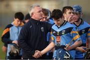 15 February 2017; UCD manager Nicky English exchanges a handshake with Eddie Hayden of UCD after the Independent.ie HE GAA Fitzgibbon Cup Quarter-Final between Limerick IT and University College Dublin at Limerick IT in Limerick. Photo by Diarmuid Greene/Sportsfile